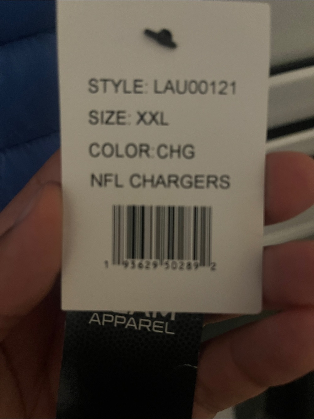 NFL Los Angeles Chargers Blue Puffer Vest XXL NWT Full Zip Team Apparel - Picture 6 of 6